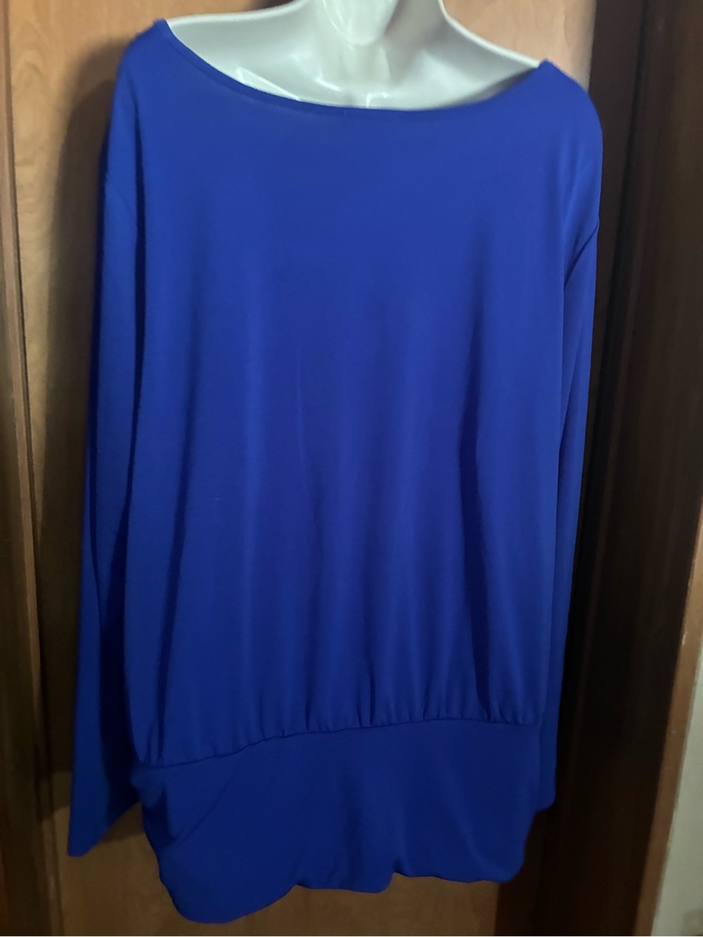 Relaxed Royal Blue Keyhole Pullover Sweatshirt - Picture 5 of 5
